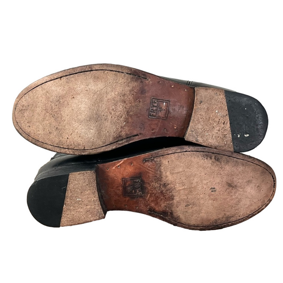 Frye Melissa Button Black Leather Tall Riding Boots Size 9 - Picture 12 of 17